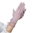 thumbnail image 1 of Xfvqtps Womens Sunscreen Gloves Lace Mid Length Touch Screen Sun UV Protection Floral Bowknot Elegant Gentle Elastic Breathable Ice Silk Gloves Purple, 1 of 1