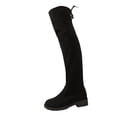 thumbnail image 1 of Xfvqtps Womens Thigh High Boots Tie Back Block Low Heel Round Toe Suede Pull on over the Knee Boots, 1 of 9