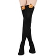 thumbnail image 1 of Xfvqtps Womens Thigh High Socks over the Knee Long Tube Cute Pumpkin Decoration Thick Warm Leg Warmers Black, 1 of 4