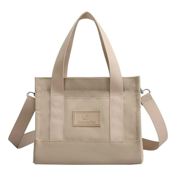 Xfvqtps Womens Tote Bag Solid Color Simplicity Adjustable Shoulder Strap Fashion Lightweight Portable Commuting Portable Handbag Khaki