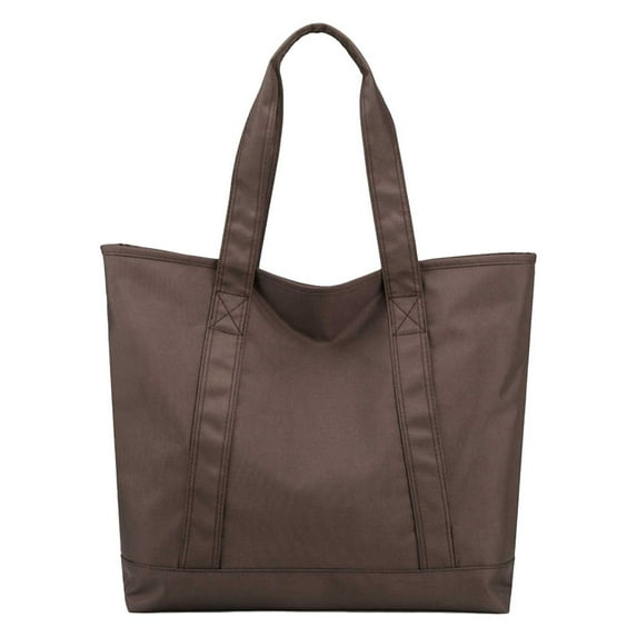 Xfvqtps Womens Tote Handbags Solid Color Simplicity Large Capacity Fashion Lightweight Portable Commuting One Shoulder Bag Coffee