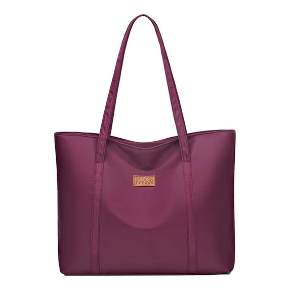 Xfvqtps Womens Tote Handbags Solid Color Simplicity Large Capacity Fashion Lightweight Portable Commuting Shoulder Bag Purple