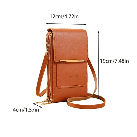 Xfvqtps Womens Touch Screen Phone Bag Mini Cute Adjustable Shoulder Strap Inclined Shoulder Purse Brown