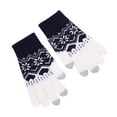 thumbnail image 1 of Xfvqtps Womens Touchscreen Gloves Snowflake Pattern Knitting Touchscreen Thickened Windproof Warm Winter Mittens Black, 1 of 4