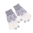 thumbnail image 1 of Xfvqtps Womens Touchscreen Gloves Snowflake Pattern Knitting Touchscreen Thickened Windproof Warm Winter Mittens Gray, 1 of 4