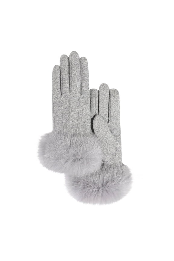 Womens Touchscreen Gloves Suede Cute Love Embroidery Plush Edge Thickened Solid Color Simplicity Hand Warmers Comfortable Soft Elegant Thermal Snow Winter Mittens Gray