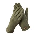 thumbnail image 1 of Xfvqtps Womens Touchscreen Gloves Suede Fashion Label Thickened Simplicity Hand Warmers Comfortable Soft Elegant Thermal Snow Winter Mittens Green, 1 of 8