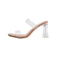 thumbnail image 1 of Xfvqtps Womens Transparent Strap Heels Clear PVC Block Heel Open Toe Comfortable Versatile Sandals for Daily Outfit Casual Wear, 1 of 9