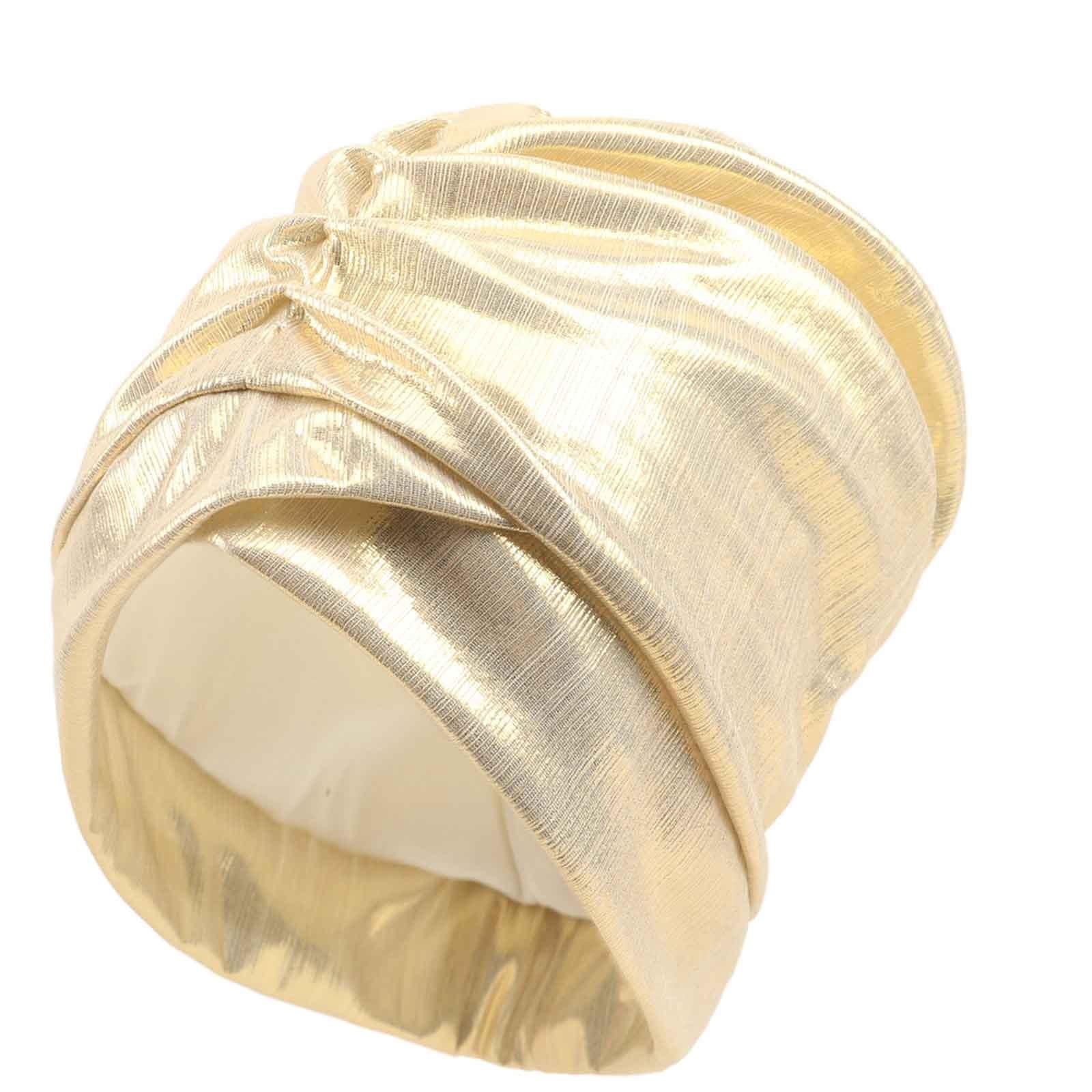Shining Ruffles Xfvqtps Womens Turbans Ruffles Reflected Light Flashing Sparkling and ...