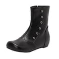 thumbnail image 1 of Xfvqtps Womens Two Tone Color Block Ankle Boots Fashion Winter Side Zipper Booties Round Toe Hidden Wedge Sole Comfort Casual Shoes Black, 1 of 7