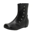 thumbnail image 1 of Xfvqtps Womens Two Tone Color Block Ankle Boots Fashion Winter Side Zipper Booties Round Toe Hidden Wedge Sole Comfort Casual Shoes Black, 1 of 7