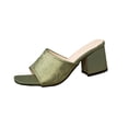 thumbnail image 1 of Xfvqtps Womens Vintage Floral Print Block Heel Slide Sandals Open Square Toe Casual Spring Summer Shoes, 1 of 9