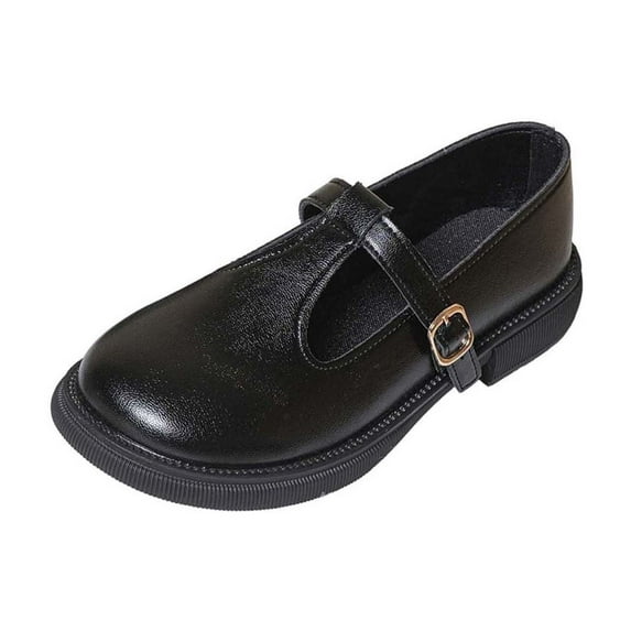 Xfvqtps Womens Vintage Mary Jane Flats T-Strap Matte Finish Round Toe Casual Shoes Breathable Slip on Walking Shoes with Buckle Comfortable Faux Leather Loafers Black