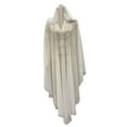 thumbnail image 1 of Xfvqtps Womens Wedding Cape Mesh Pearl Flower Pattern V Neck Fashionable Exquisite Cloak with Hood Poncho White, 1 of 1