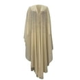 thumbnail image 1 of Xfvqtps Womens Wedding Cape Pearl Flower Pattern Mesh V Neck Fashionable Exquisite Cloak with Hood Poncho Beige, 1 of 1