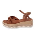 thumbnail image 1 of Xfvqtps Womens Wedge Heel Sandals Twist Bow Adjustable Ankle Buckle Strap Metallic Summer Beach Vacation Bohemian Casual Comfortable Shoes, 1 of 9