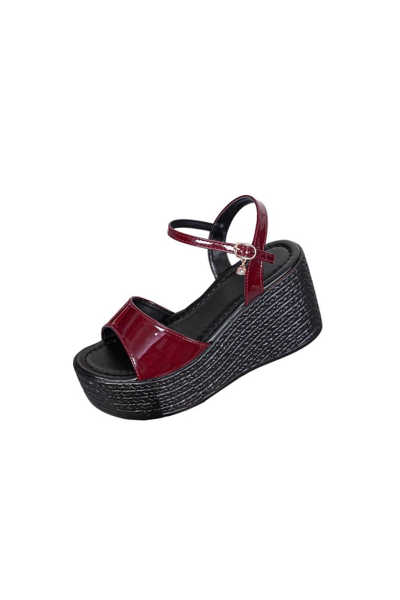 Womens Wedge Sandals Adjustable Ankle Strap Peep Toe for Party Evening out Comfort High Heels