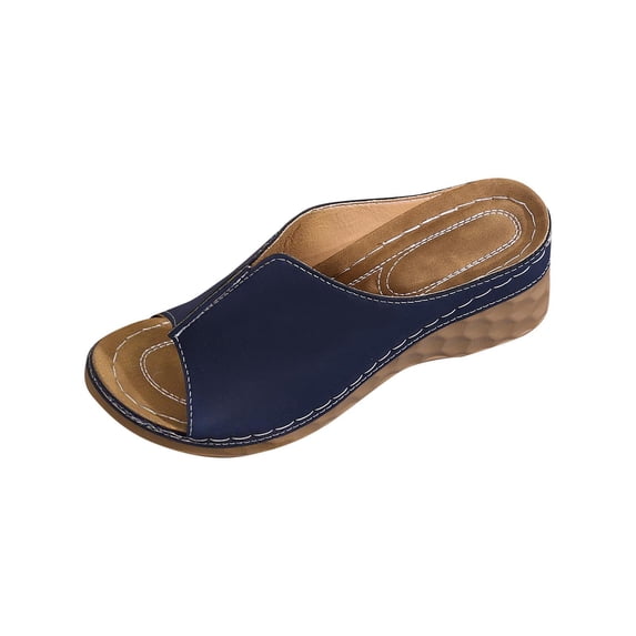 Xfvqtps Womens Wedge Sandals Orthopedic Peep Toe Comfort Slides for Walking and Shopping Casual Spring and Summer Shoes