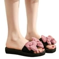 thumbnail image 1 of Xfvqtps Womens Wedge Sandals Slide Flatform Bow Glitter Open Toe Soft Sole Non Slip Lightweight Comfortable Breathable Summer Sandals Pink, 1 of 9