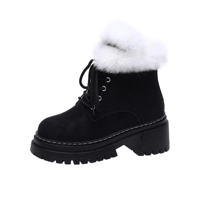 Cozy Winter Boots Faux Fur Lined Black 8.5 Women Women main image 3