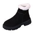 thumbnail image 1 of Xfvqtps Womens Winter Boots Warm Faux Fur Lined Ankle Booties Chunky Non Slip Sole Slip on Casual Shoes for Cold Weather Black, 1 of 9