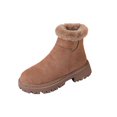 thumbnail image 1 of Xfvqtps Womens Winter Boots Warm Faux Fur Lined Ankle Booties Chunky Non Slip Sole Slip on Casual Shoes for Cold Weather Khaki, 1 of 9