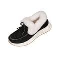 thumbnail image 1 of Xfvqtps Womens Winter Snow Boots Fashion Casual Warm Wedge Heel Thick Sole Faux Fur Collar Lace up Boots with Bow Soft Suede Comfortable Shoes Black, 1 of 5