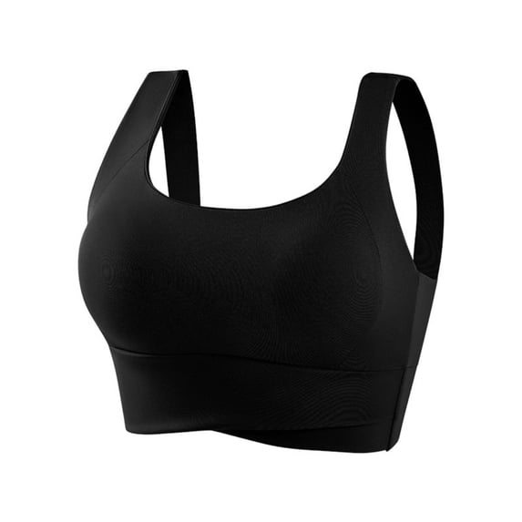 Xfvqtps Yoga Bras for Women Standard Strap Wireless Padded Solid Color Crop Tank Tops for Yoga Gym Fitness Black
