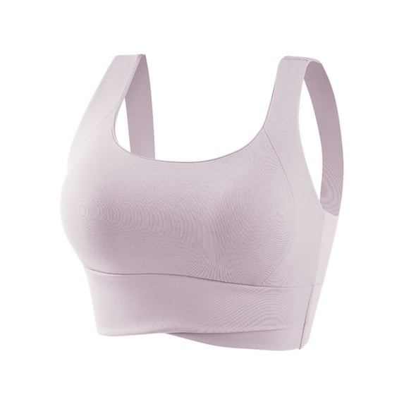 Xfvqtps Yoga Bras for Women Standard Strap Wireless Padded Solid Color Crop Tank Tops for Yoga Gym Fitness Purple