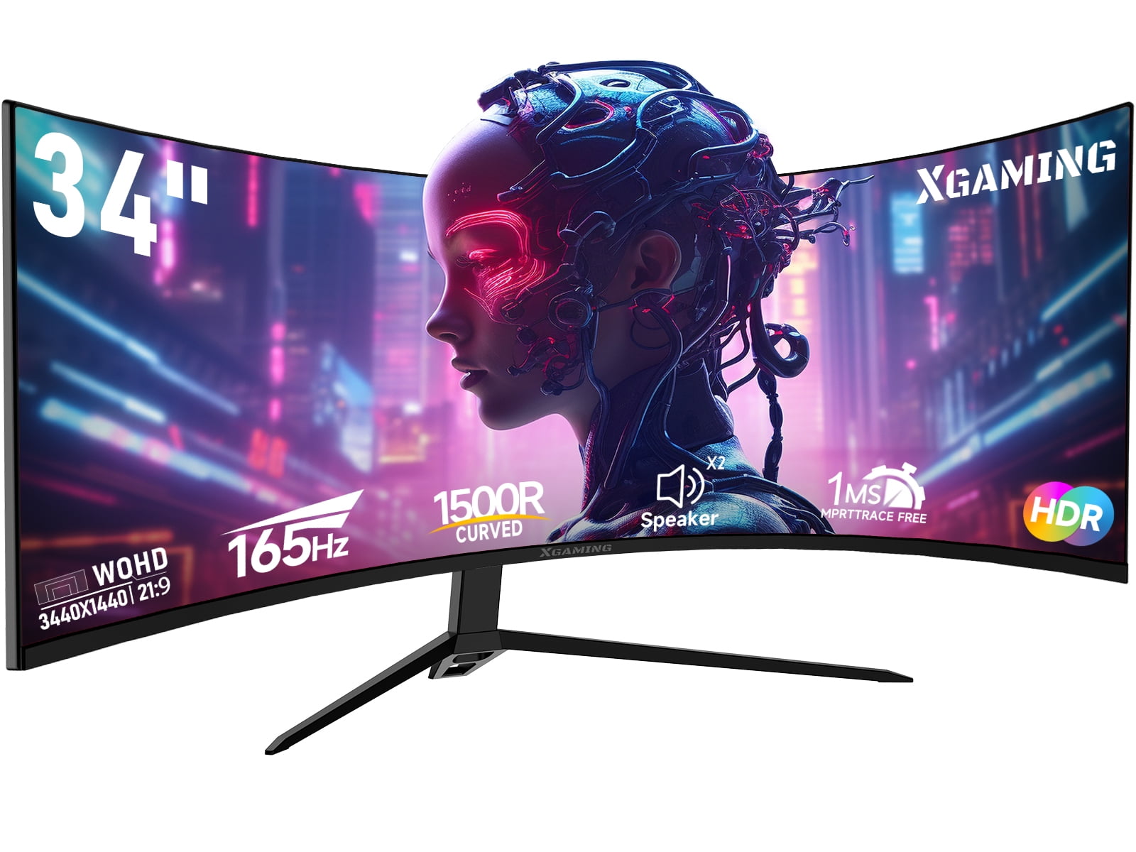 Xgaming 34" 165Hz Ultrawide Curved Gaming Monitor, WQHD 3440 * 1440P ...