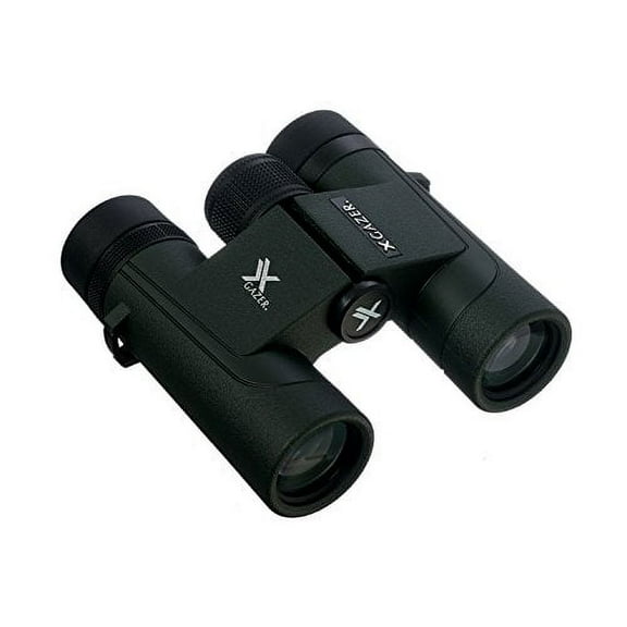 Xgazer Optics Point View Professional 10x25 Magnifying Compact Binoculars for Bird Watching, Hunting & Fishing, Outdoor Waterproof Small Binocular with Soft Case, Neck Harness Strap, & Cleaning Cloth