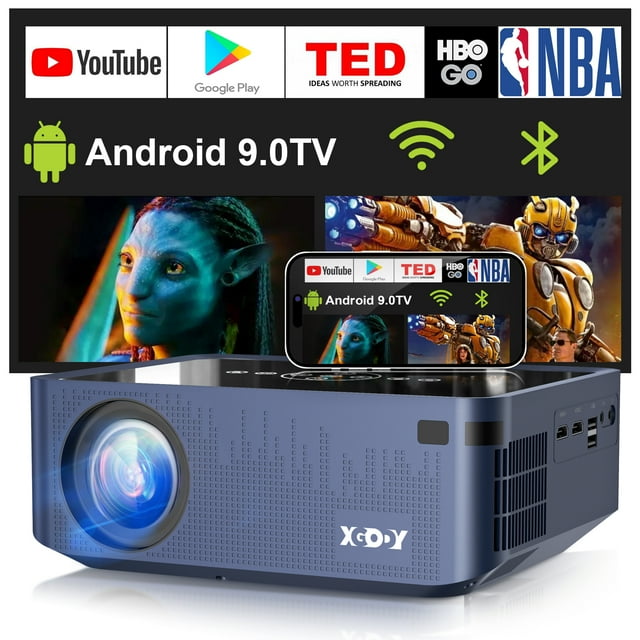 Xgody Native 1080P 5G WiFi Bluetooth Projector,12000LM Full HD Movie