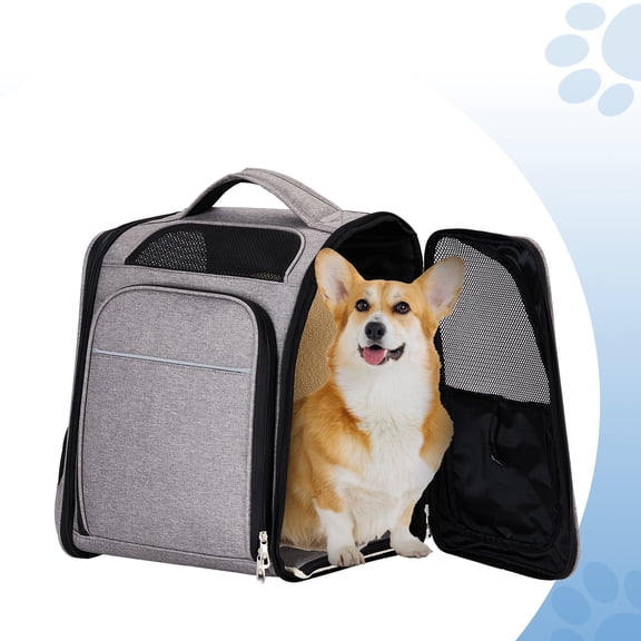 XgoodX 16" Outdoor Front & Back Expandable Cat Dog Backpack Carrier for Small Pets