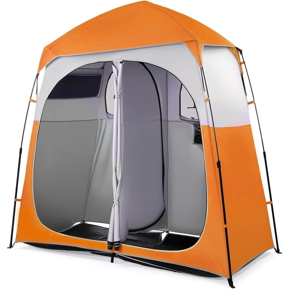 XgoodX  2 Room Shower Tent, 7.5 FT Instant Pop Up Shelter with Carrying Bag, Privacy Changing Room Tent,Perfect for Portable Toilet, Camping, Dressing, Outdoor Indoor, Easy Set Up