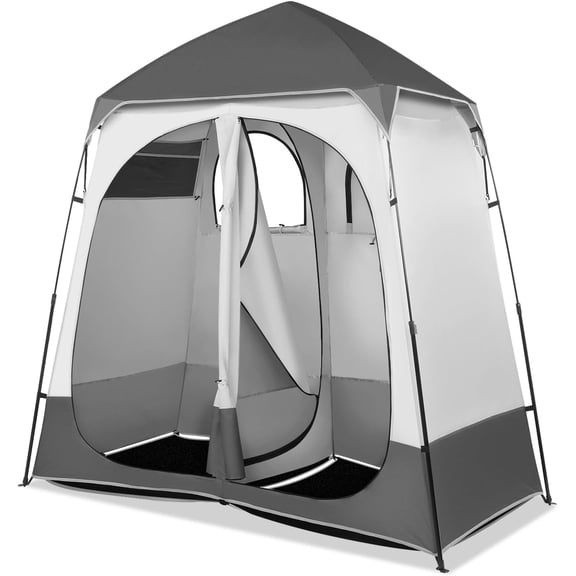 XgoodX 2 Room Shower Tent, 7.5 FT Instant Pop Up Shelter with Carrying Bag, Privacy Changing Room Tent,Perfect for Portable Toilet, Camping, Dressing, Outdoor Indoor, Easy Set Up