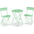 thumbnail image 1 of XgoodX  3-Piece Bistro Set, Space Saving Folding Design, Solid Steel, Outdoor Patio Furniture Set w/ 2 Chairs, Bistro Table - Mint Green, 1 of 9