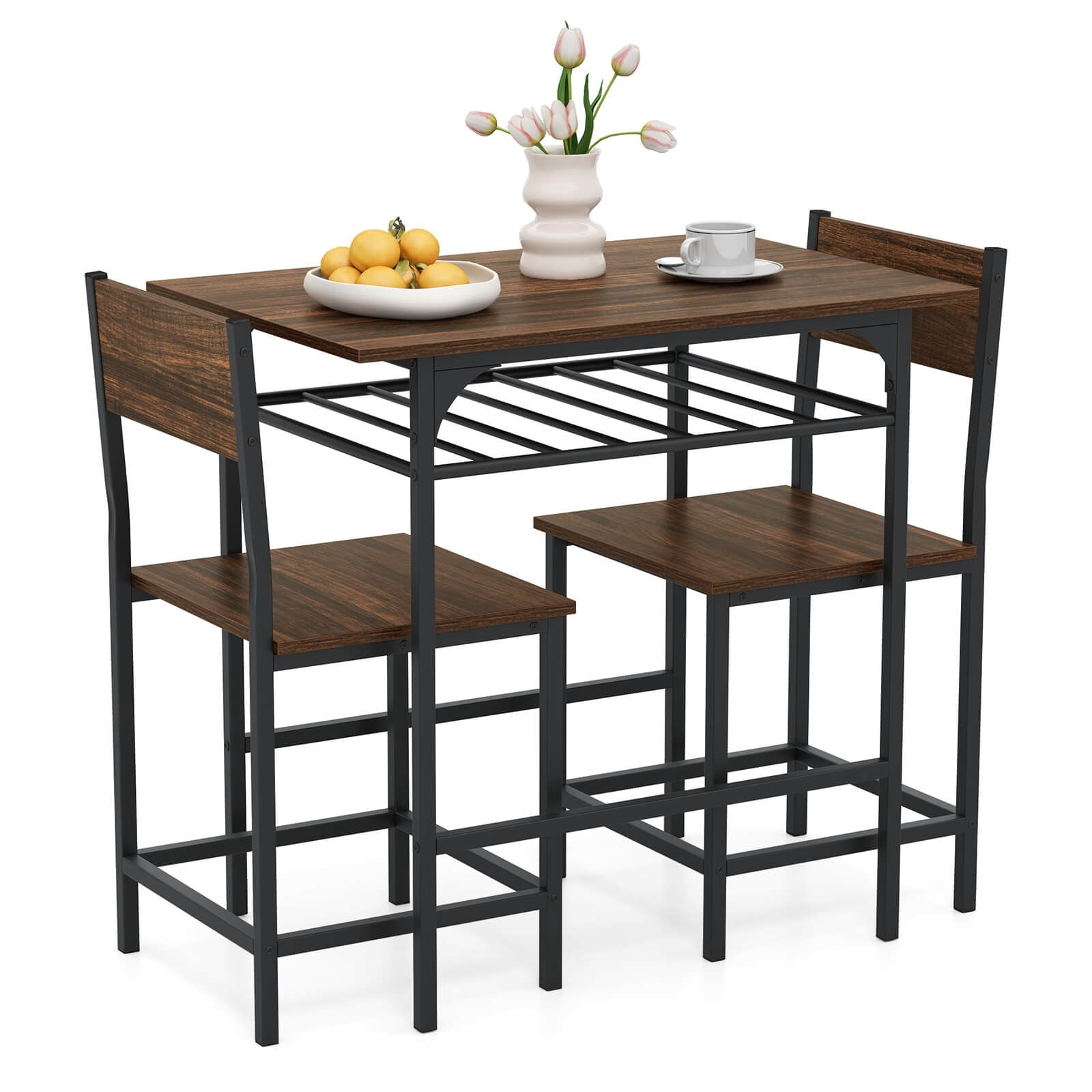 XgoodX 3-Piece Dining Table Set, Wood Rectangular Table and 2 Chairs ...