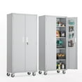 thumbnail image 1 of XgoodX 31.5"L x 16.5"W x 72"H Metal Storage Cabinet with Pegboards & Locking Doors - Durable Grey Organizer for Tools, Office Supplies, Garage, and More, 1 of 9