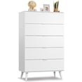 thumbnail image 1 of XgoodX 5 Drawer Dresser for Bedroom, Tall Wood Dresser, White Dressers Storage Organizer with Sturdy Metal Handle, Chest of Drawers for Living Room, Hallway, Closet, 1 of 9