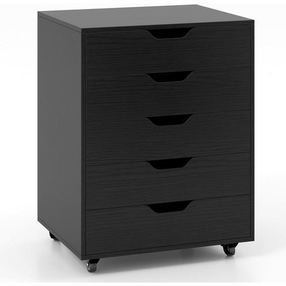 XgoodX 5-Drawer Storage Cabinet, Mobile Lateral File Cabinet with Drawers, Wheels, Rolling Chest of Drawers, 19.5" x 16" x 25.5" for Office Under Desk Living Room, Study