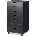 thumbnail image 1 of XgoodX 7-Drawer Chest, Wood File Cabinet with Wheels, Black, 1 of 10