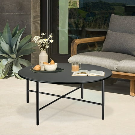 XgoodX Farmhouse Coffee XgoodX Cocktail XgoodX for Living Room Wood Top Side XgoodX-Black