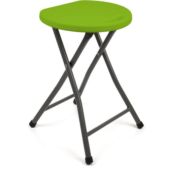 XgoodX Folding Stools - 18.5in Height, Metal, Heavy Duty (1 Pack, Lime Green)