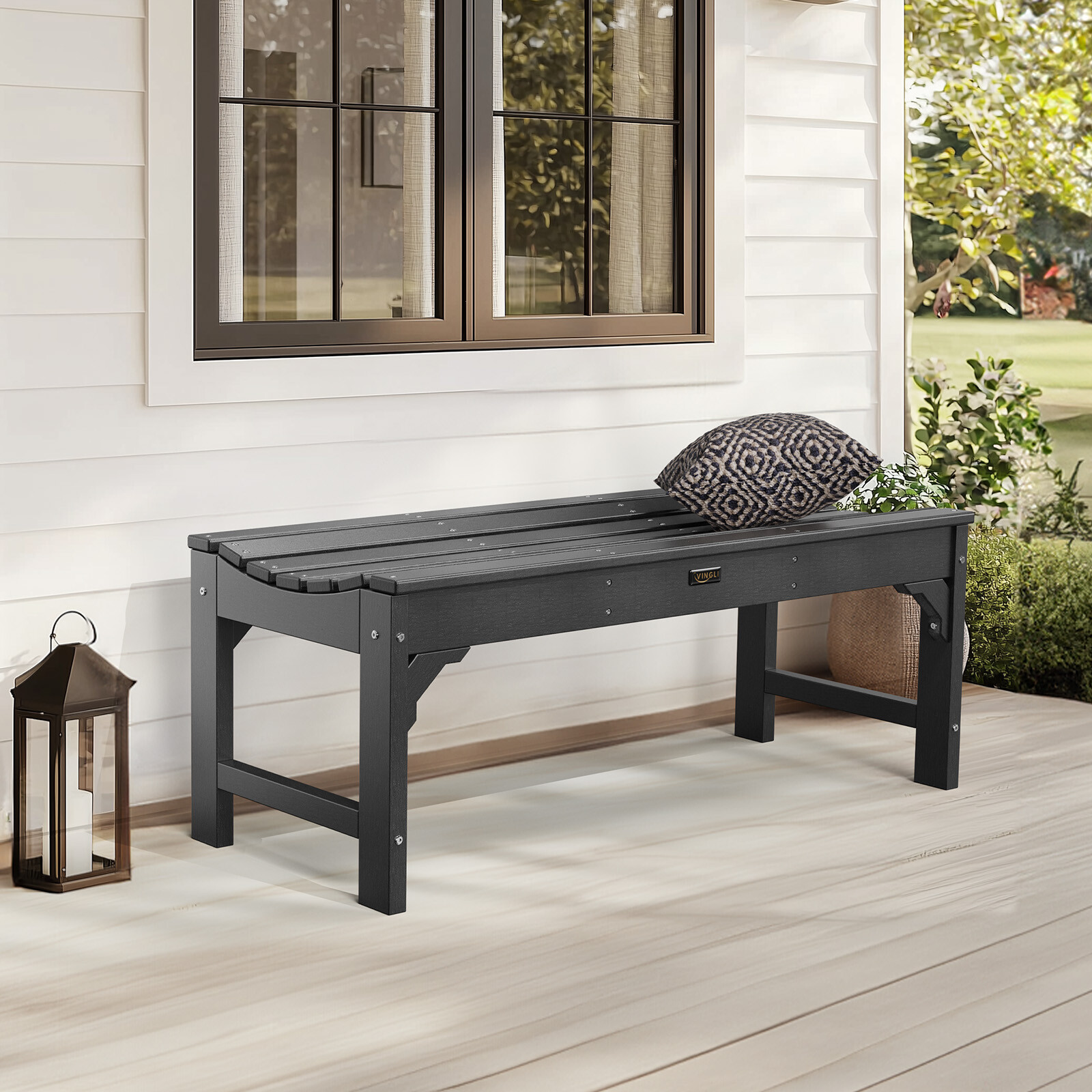 XgoodX Garden Bench All-Weather HDPE 2-Person Outdoor Bench for Front ...