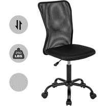 XgoodX Home Office Chair Mesh Desk Chair Ergonomic Computer Chair with Lumbar Support Mid Back 360° Rolling Swivel Adjustable Height Small Meeting Chairs -Black