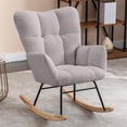 thumbnail image 1 of XgoodX Nursery Rocking Chair Velvet Upholstered Glider Rocker Rocking Accent Chair Padded Seat with High Backrest Armchair Comfy Side Chair for Living Room Bedroom Offices (Light Gray), 1 of 8