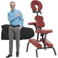thumbnail image 1 of XgoodX Portable Massage Chair,Foam Therapy Chair Height Adjustable Tattoo Chair,Folding Travel Spa Chairs Face Cradle Salon Massage Chair with Carrying Bag-Burgundy, 1 of 9