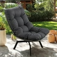 thumbnail image 1 of XgoodX Swivel Wicker Chair PE Rattan Chair with Cushion, Oversized Patio Lounge Chair for Outdoor, Indoor, Balcony, Backyard, Garden, Living Room, Black/Rattan, 1 of 11