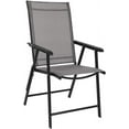 thumbnail image 1 of XgoodX Upgraded Version Single 1 Folding Chairs with Arms, Portable Patio Chairs for Outdoor & Indoor, Sling Back Chairs for Lawn, Pool, Courtyard, Balcony & Garden (Grey), 1 of 8