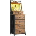 thumbnail image 1 of XgoodX Vertical Dresser for Bedroom 6-Drawer LED Dressers & Chest of Drawers Sturdy Bedroom Dressers with Grid for Living Room, Closet, Entryway,Dorm, Rustic Brown, 1 of 8